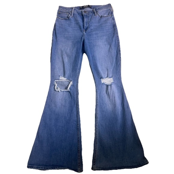 Hollister Denim - Hollister Curvy Jeans Womens 9S 29X30 Blue High Rise Vintage Flare Soft Stretch